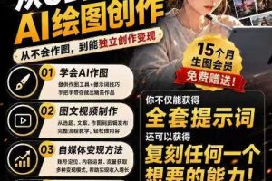 抖音10W粉丝博主的AI绘图教学,从0到精通AI绘图创作,从不会作图到能独立创作变现