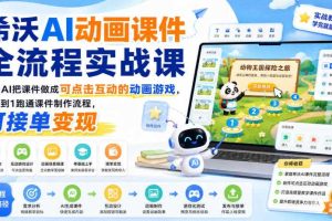 希沃AI动画课件全流程实战课|用AI把课件做成可点击互动的动画游戏,从0到1跑通课件制作流程,可接单变现
