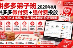 Ay干多多‑拼多多弟子班2026年8月,拼多多微付费+强付费投放SOP、SKU布局、切车打法全套进阶运营课程