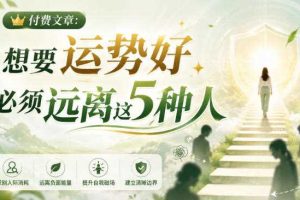 付费文章:想要运势好,必须远离这5种人