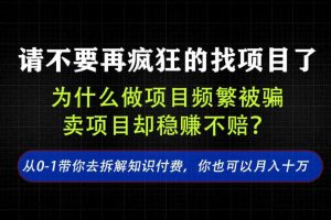 找项目?别傻了!卖项目才是真的一本万利!看完你全都懂了【揭秘】