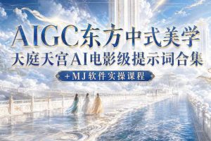 AIGC东方中式美学天庭天宫AI电影级提示词合集+MJ软件实操课程