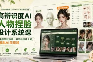 高辨识度AI人物捏脸设计系统课，从模型默认脸，到主动设计人物，摆脱AI同质脸