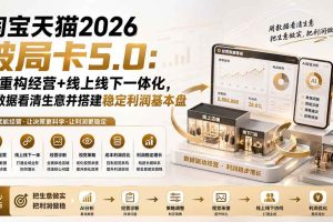 (20026期)淘宝天猫2026破局卡5.0:AI重构经营+线上线下一体化,用数据看清生意并搭建稳定利润基本盘(修复)