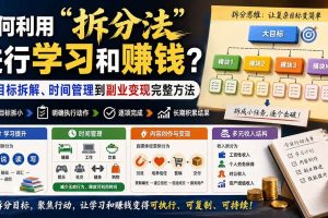 （20022期）付费文章：如何利用“拆分法”进行学习和賺钱？从目标拆解、时间管理到副业变现完整方法
