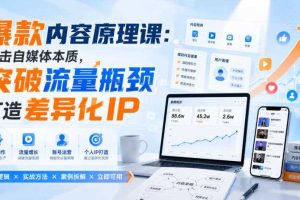 爆款内容原理课:直击自媒体本质,突破流量瓶颈打造差异化IP