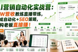 AI营销自动化实战营:百W营收教练直播带练,现成自动化+SEO策略,机构老板直接賺!【原创双语字幕】