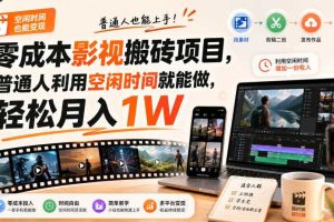 零成本影视搬砖项目,普通人利用空闲时间就能做,轻松月入1W【揭秘】