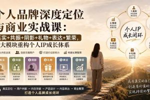 （20140期）个人品牌深度定位与商业实战课：真实+共振+阴影+礼物+表达+繁荣，六大模块重构个人IP成长体系