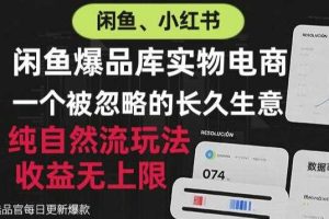 闲鱼小红书实物电商,纯自然流玩法,一个被忽略的长久生意,收益无上限【揭秘】