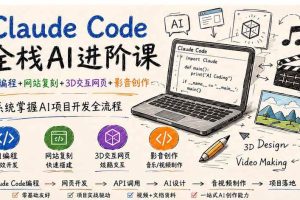 (20188期)Claude Code全栈AI进阶课-更新;AI编程+网站复刻+3D交互网页+影音创作,系统掌握AI项目开发全流程