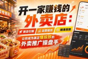 开一家賺钱的外卖店:新店引爆·运营提效·精准投放,让你成为真正懂投放的外卖推广操盘手