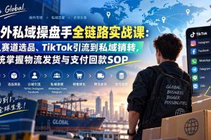 (20255期)海外私域操盘手全链路实战课:从赛道选品、TikTok引流到私域销转,系统掌握物流发货与支付回款SOP