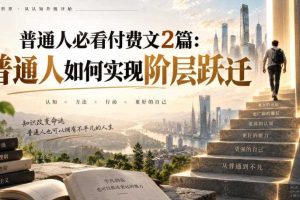 普通人必看付费文2篇:普通人如何实现阶层跃迁
