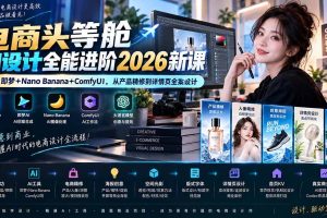 （20284期）电商头等舱AI设计全能进阶2026新课：PS+即梦+Nano Banana+ComfyUI，从产品精修到详情页全案设计