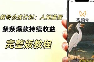 视频号新玩法之AI动漫画风励志视频,不用会画画、不用拍摄,持续化收益,详细拆解