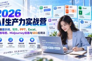 （20307期）2026AI生产力实战营：掌握提示词、写作、PPT、Excel、思维导图、Midjourney绘画与SEO应用法