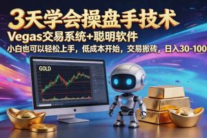 （20314期）三天学会操盘手技术【顺势而为第八期】Vegas交易技术+聪明软件，日赚50-300U