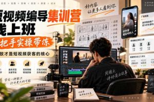 短视频编导集训营线上班,手把手实操带冻,投放才是短视频获客的核心