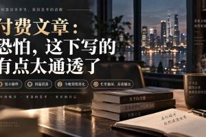 (20317期)灏泽付费文章:恐怕,这下写的有点太通透了