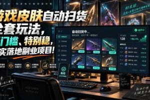 游戏皮肤自动扫货全套玩法,无门槛、特别稳,真实落地副业项目!【揭秘】