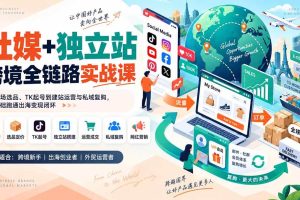 （20361期）社媒+独立站跨境全链路实战课：从市场选品、TK起号到建站运营与私域复购，零基础跑通出海变现闭环