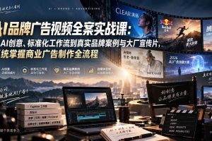 （20392期）AI品牌广告视频全案实战课：从AI创意、标准化工作流到真实品牌案例与大厂宣传片，系统掌握商业广告制作全流程