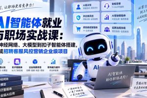 （20401期）AI智能体就业与职场实战课：从神经网络、大模型到扣子智能体搭建，完成招聘客服风控营销企业级项目