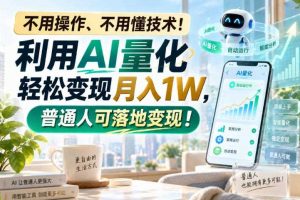 不用操作、不用懂技术!利用AI量化轻松变现月入1W,普通人可落地变现!【揭秘】
