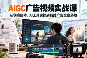 AIGC广告视频实战课|从创意脚本、AI工具实操到品牌广告全案落地