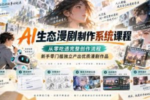 AI生态漫剧制作系统课程,从零吃透完整创作流程,新手零门槛独立产出优质漫剧作品
