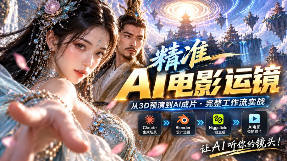 AI视频终于能精准运镜了!Claude+Blender+Higgsfield免费插件实测