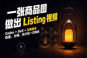 Codex+无限画布,把一张商品图变成可执行的Amazon Listing视频