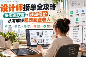 设计师接单全攻略-无水印，多渠道获客+谈单报价，从零解锁稳定副业收入