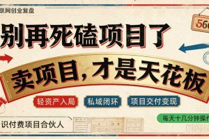 做项目不如卖项目,做知识付费自己当老板,普通人死磕项目賺钱,聪明人贩卖项目认知賺钱【揭秘】