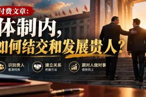 (20750期)【无水印】付费文章:体制内,如何结交和发展贵人?
