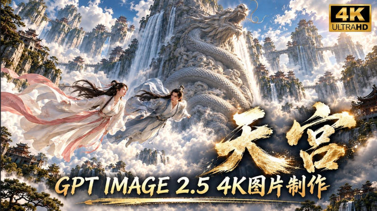 GPT Image 2.5实测!4K到底多清楚?皮肤、手指、修图与天宫场景全面测试