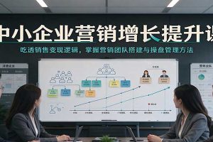 中小企业营销增长提升课:吃透销售变现逻辑,掌握营销团队搭建与操盘管理方法