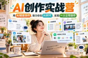 AI创作实战营,用AI赋能创作,助力你在AI时代,实现一人公司创作