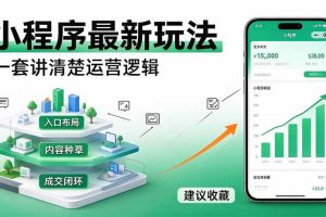 （20876期）微信小程序最新玩法   四种收益来源，单日收入400+