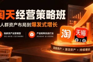 淘天经营策略班,从人群资产布局到爆发式增长,独家资产运营模型,产品矩阵实战打法