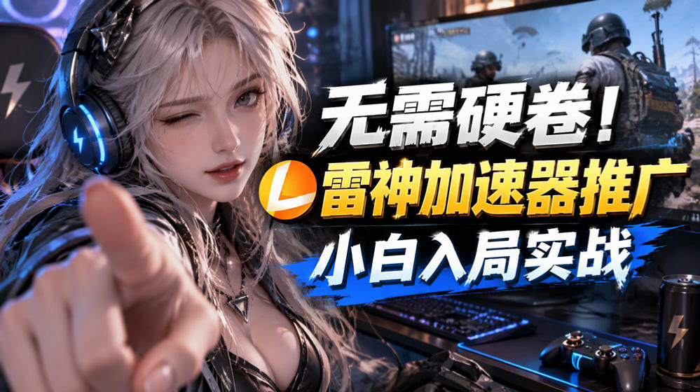 无需硬卷!雷神加速器推广,小白入局实战一天也能几十r