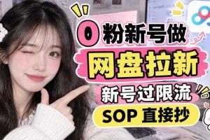 0粉新号做网盘拉新,新号过限流,SOP直接抄
