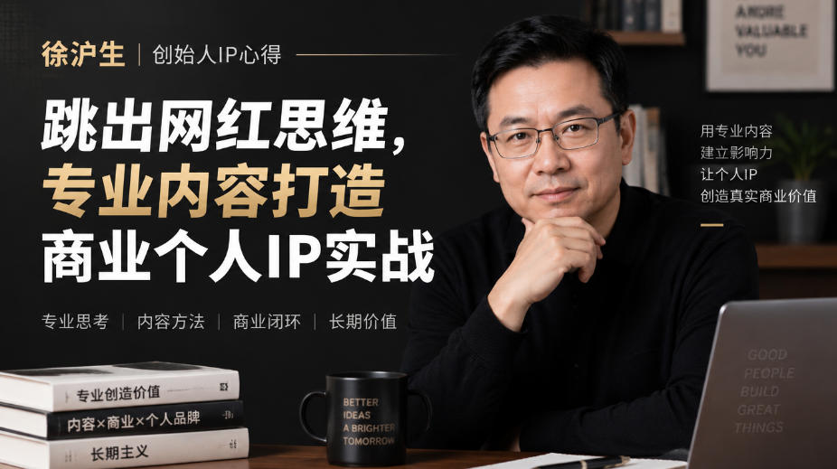徐沪生创始人IP心得|跳出网红思维,专业内容打造商业个人IP实战【文档】