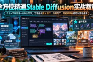 全方位精通Stable Diffusion实战教程|本地+云端部署+插件全玩法,无论是做图片创作、电商美工、短视频素材都可以落地使用