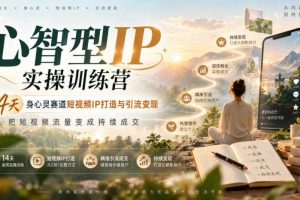 心智型IP实操训练营|14天身心灵赛道短视频IP打造与引流变现,把短视频流量变成持续成交