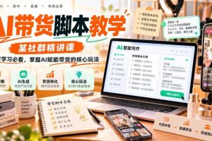 AI带货脚本教学,某社群精讲课,带货学习必看,掌握AI赋能带货的核心玩法