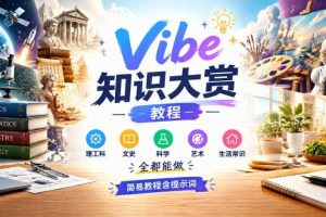 Vibe知识大赏教程,理工科、文史、科学、艺术、生活常识全都能做,简易教程含提示词