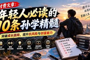 （21112期）付费文章：年轻人必读的10条孙学精髓，突破成长困局，提升抗风险与创富能力