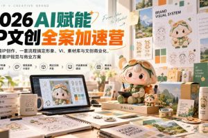 2026AI赋能ip文创全案加速营,AI赋能IP创作,一套流程搞定形象、VI、素材库与文创商业化,搭建整套IP视觉与商业方案